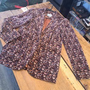 VINTAGE CAMPUS CASUALS OF CALIFORNIA FLORAL VELVET BLAZER